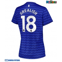 Camisa de Futebol Everton Jack Grealish #18 Equipamento Principal Mulheres 2025-26 Manga Curta